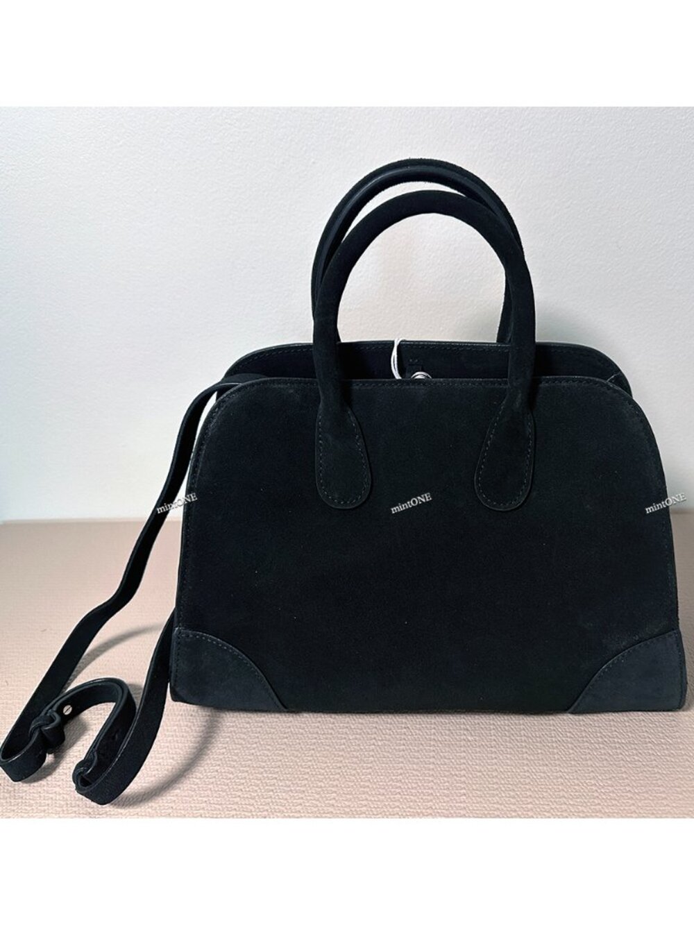 NEW COS mini studio suede black bowling bag